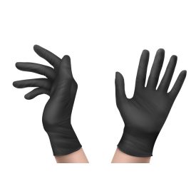 Púdermentes nitril gumikesztyű FEKETE (100 db/doboz)